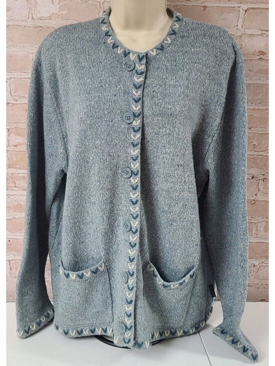 Woolrich Sweaters - Woolrich Wool/Ramie Blend Cardigan Sweater Long Sleeve Cottagecore Women's XL